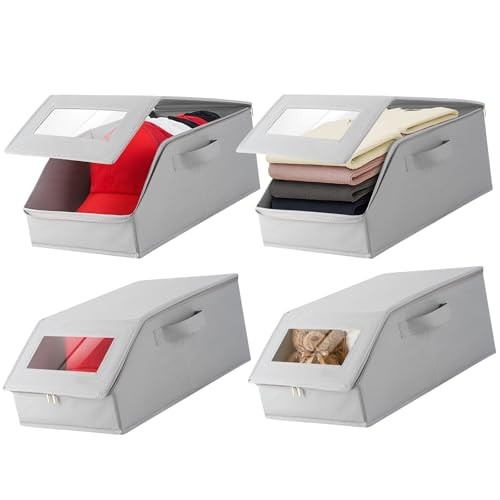 Stackable Hat Organizer for Baseball Caps, Hat Storage - Holds 12 Caps, 4 Pack