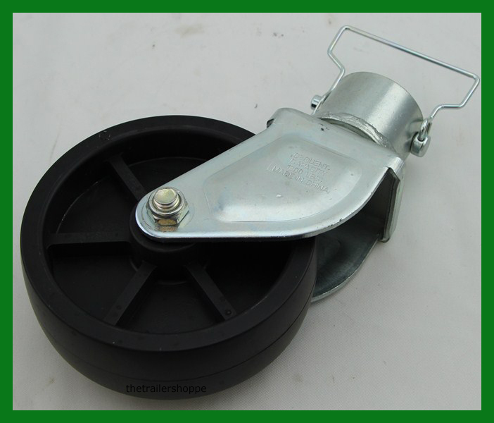Trailer Jack 6" Plastic Caster Wheel with Pin -2" ID