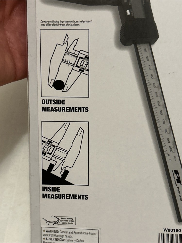 Performance Tool - Digital Caliper 0-8”, SAE & Metric, Inside & Outside
