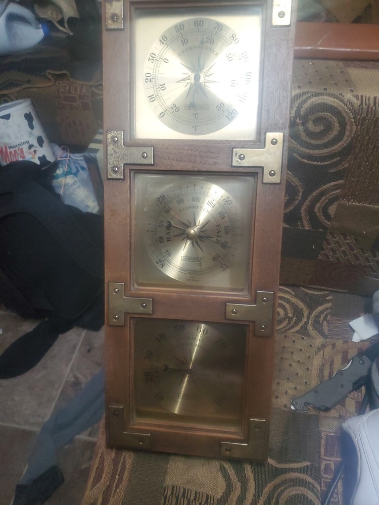 Vintage Springfield Weather Station Barometer