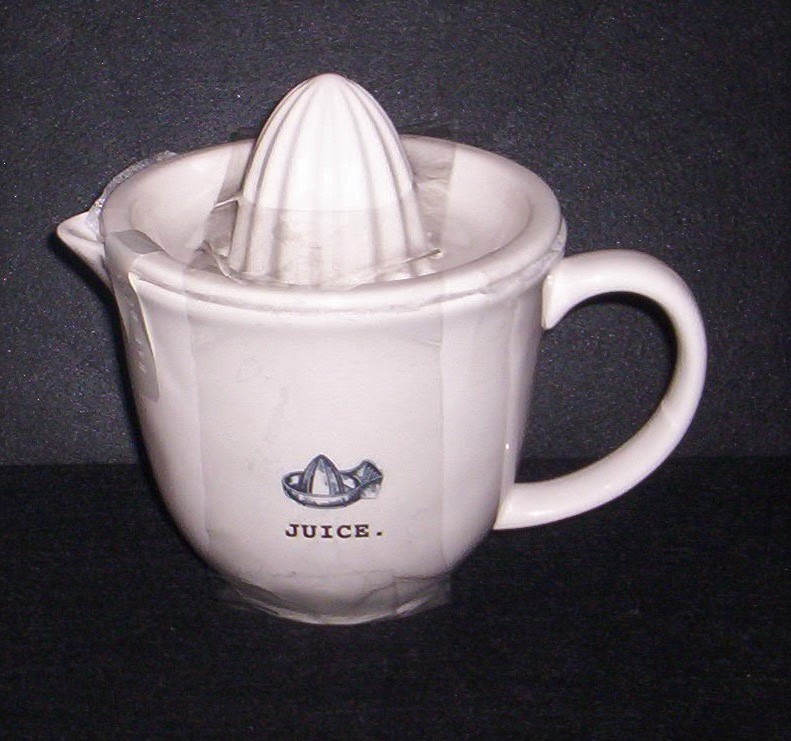Rae Dunn "Juice" Pitcher & Reamer NEW UNUSED 2 pc