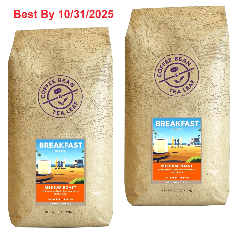 2-PACK The Coffee Bean & Tea Leaf Breakfast Blend Medium Roast 32oz (2 Lb) each