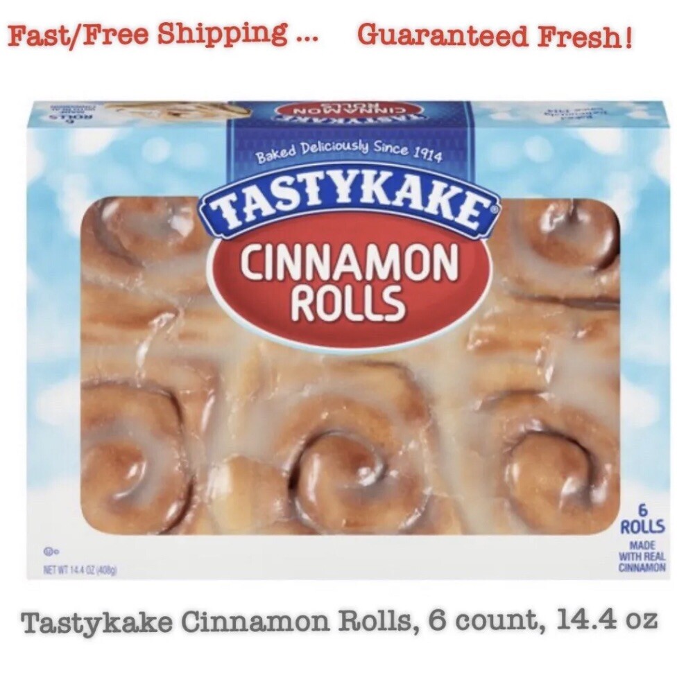 Tastykake Cinnamon Rolls, 6 count, 14.4 oz Carton