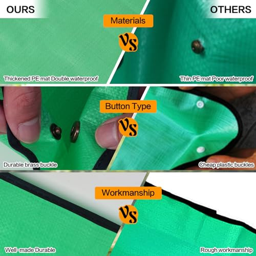 Plant Repotting Mat,Extra Large Waterproof 3'7" x 2'6" (Rectangular) Green