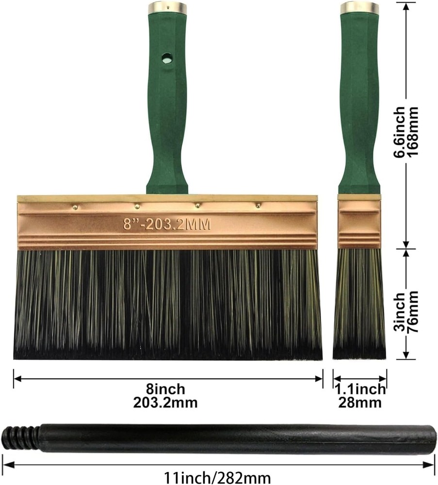 8 Inch Professional Paint Brush with Extendable Handle - Thick Synthetic Bris...