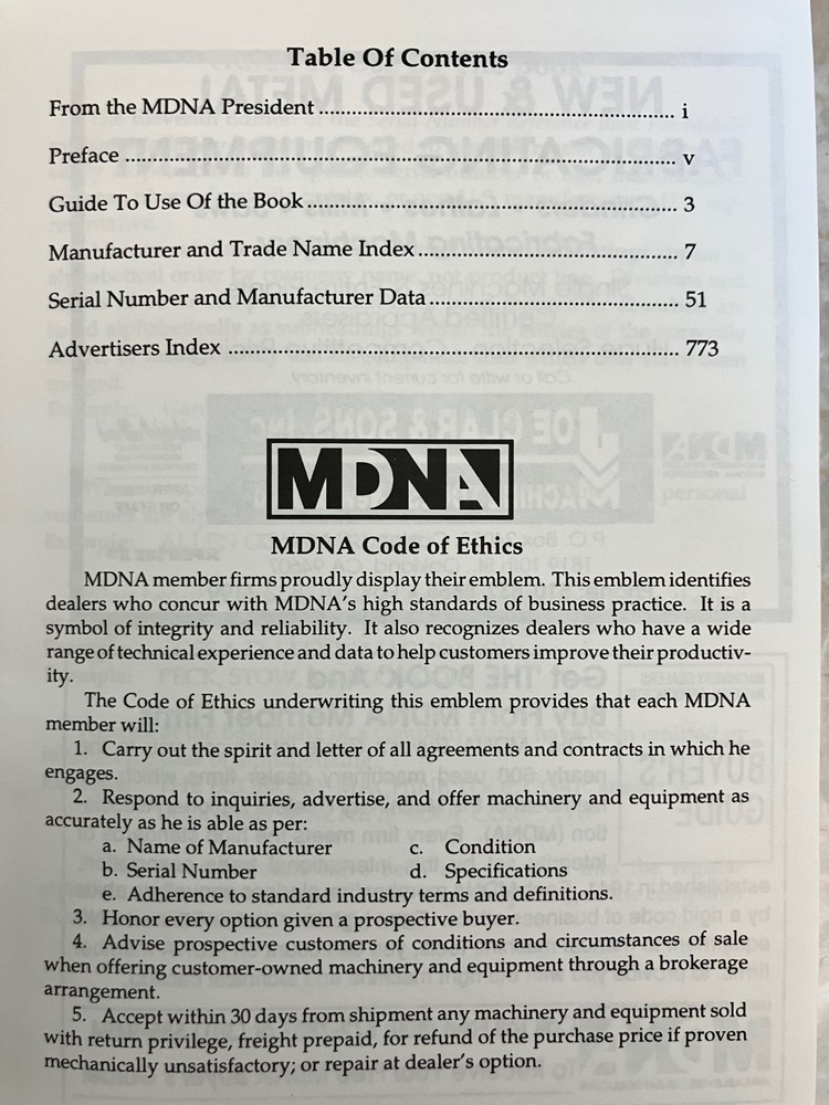 Serial Number Reference Book for Metalworking Machinery 11th Edition
