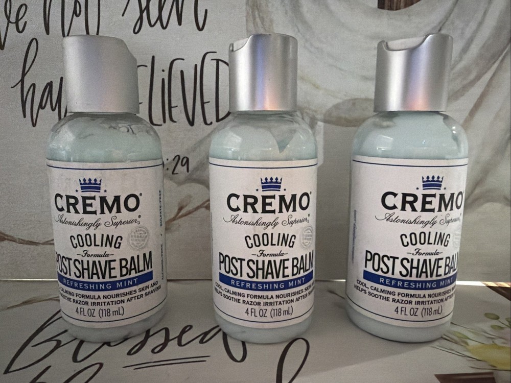 CREMO COOLING POST SHAVE BALM REFRESHING MINT 4 Fl Oz EA 3Pk