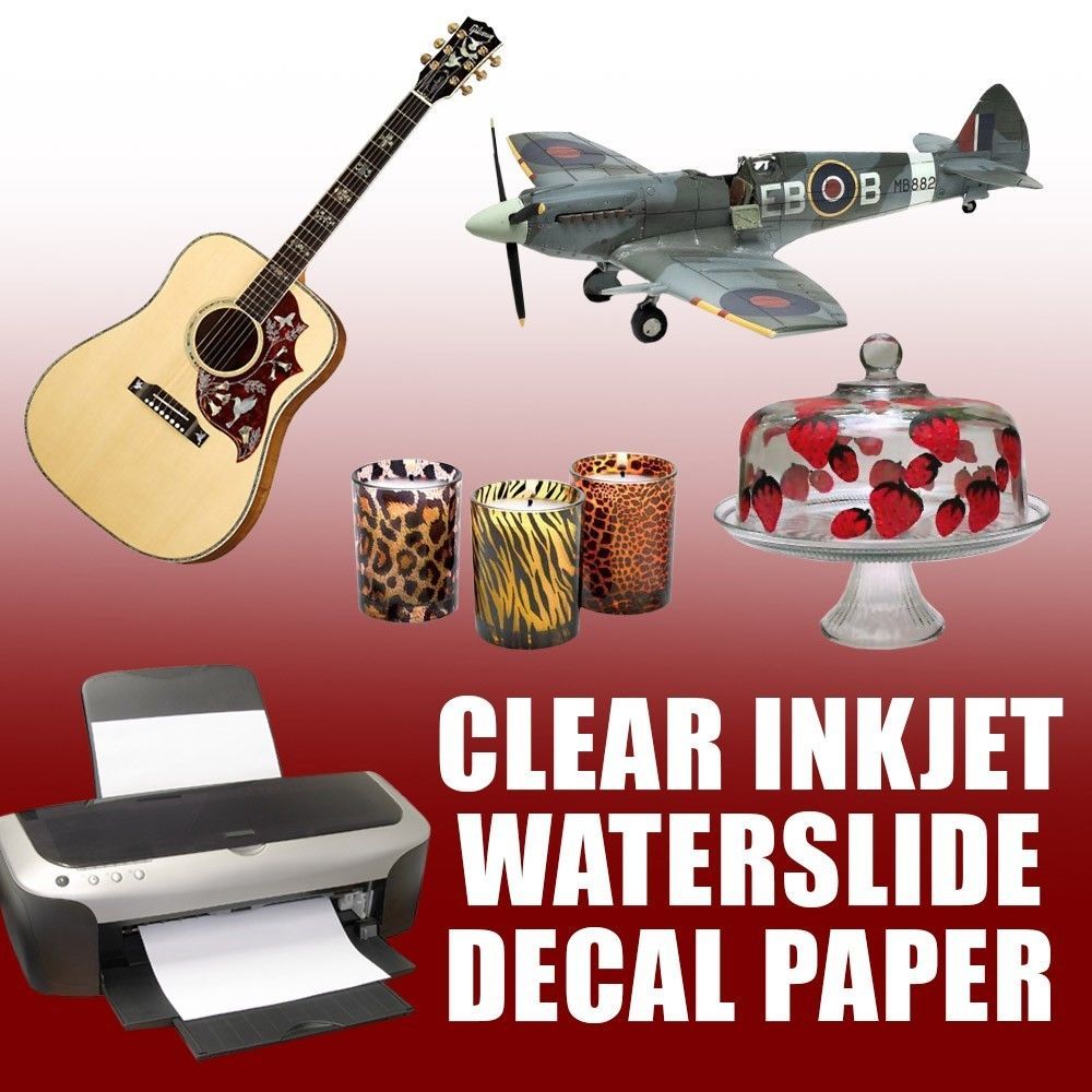 Waterslide Decal Paper for INKJET Printer - WHITE, TABLOID SIZE 11"x17", 10 Sh