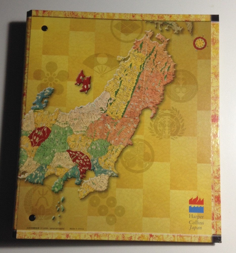 Japanese Insert Binder A4 3 D-Ring 50mm Edo Map Design [RARE] Samurai Tokugawa