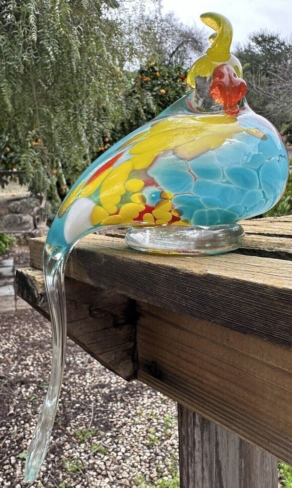 Colorful Glass Parrot Murano Style