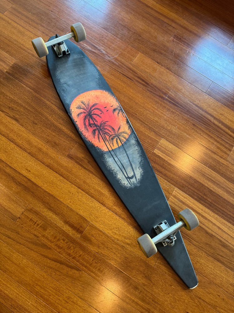 Maple Longboard with Beautiful Custom Painted Art - 47" Pintail