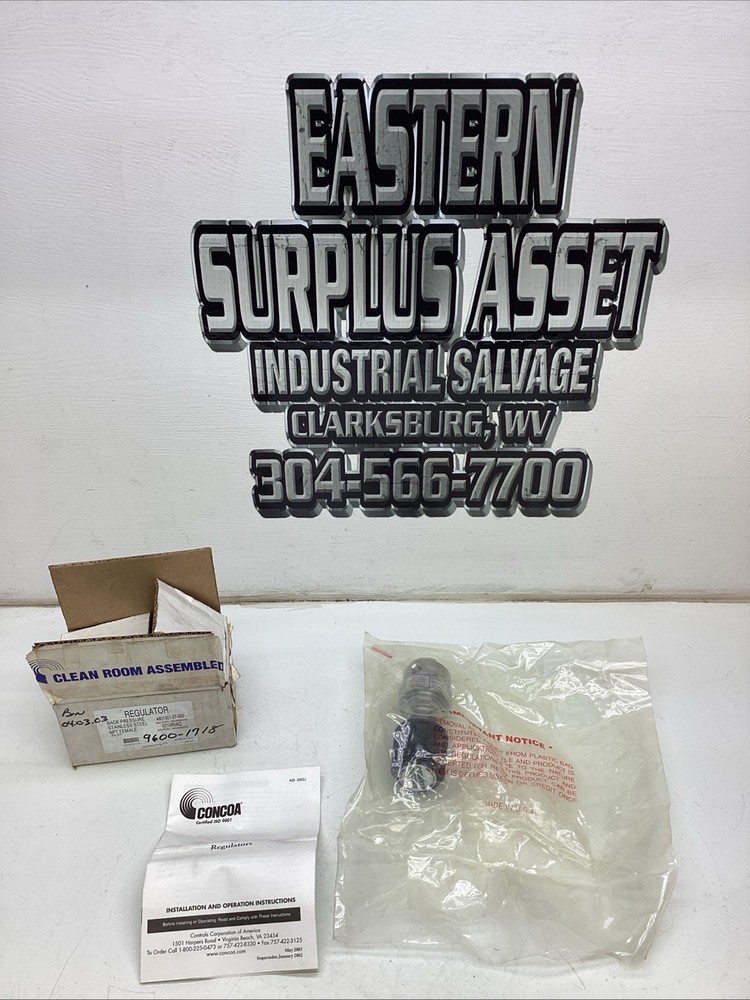 Concoa Robert’s Oxygen Regulator 4801001-27-000 SS NIB
