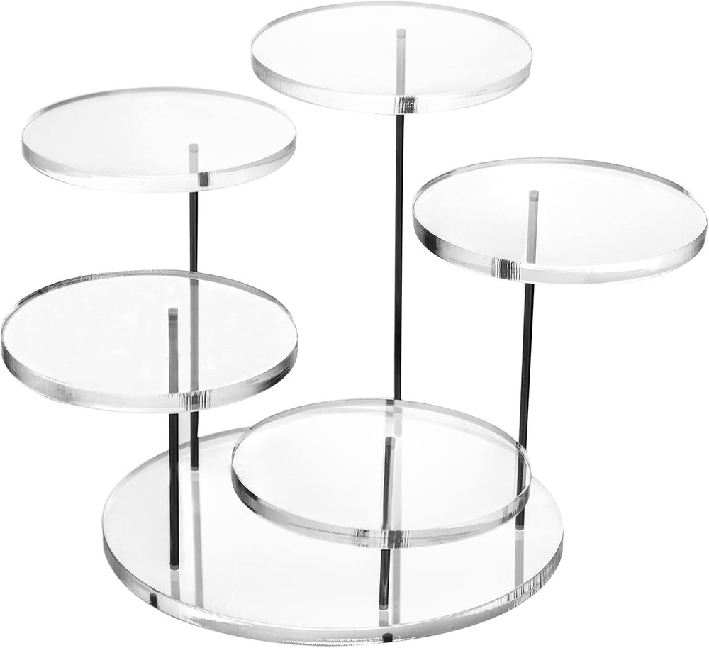 Round Acrylic Products Display Riser Stands 5 Tier Displaying Risers Stands New
