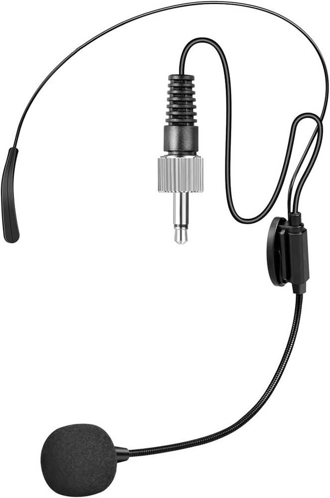 HOTEC Replacement Headset Microphone with 3.5mm Locking Screw Plug, Black