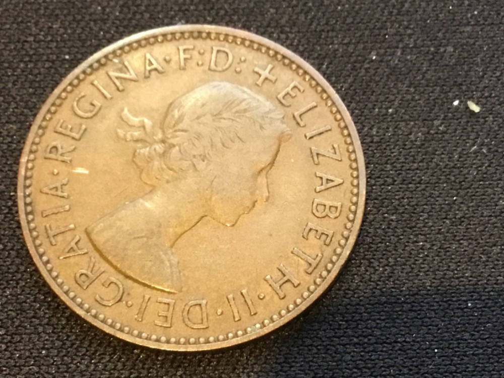 1956 Elizabeth II Halfpenny - British 1/2p