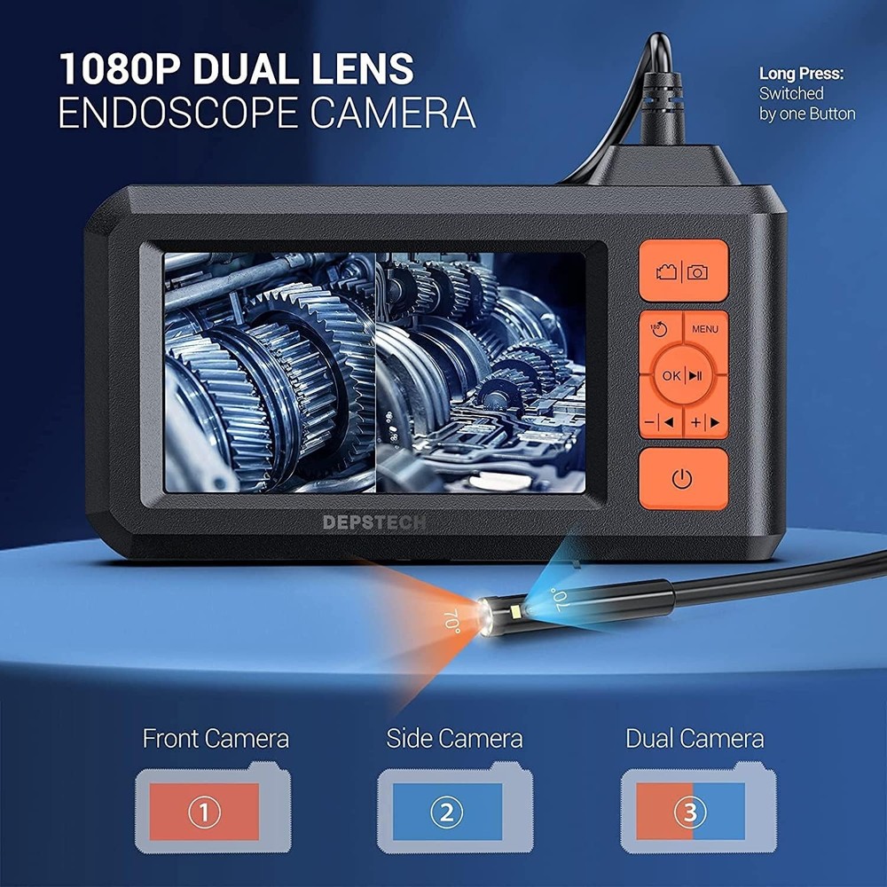 Waterproof Borescope, 4.3" LCD Screen, 16.5FT Cable
