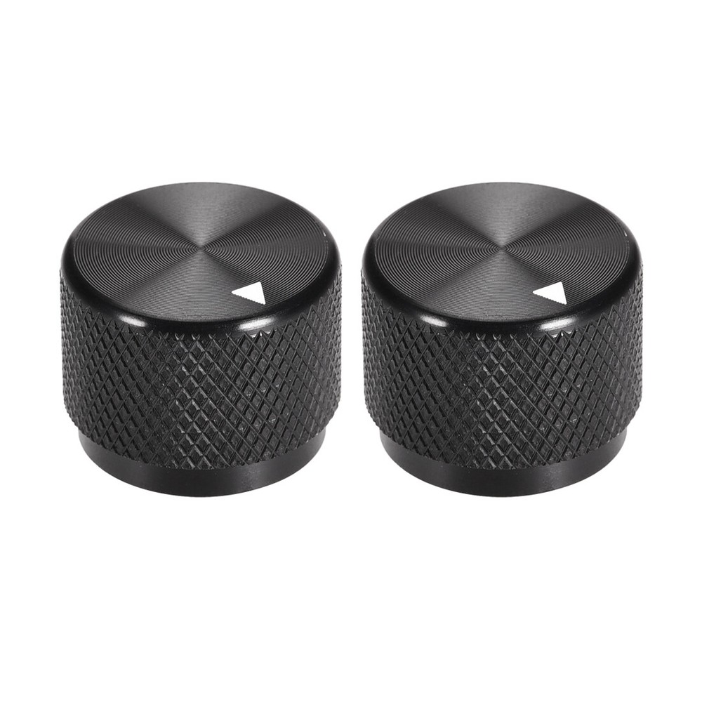 2pcs Potentiometer Finish Black Aluminum Volume Control Knobs Amplifier Guitar
