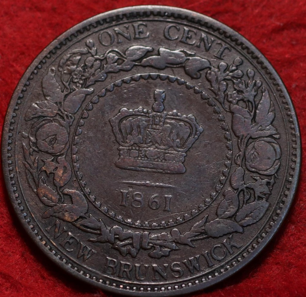 🇨🇦 1861 New Brunswick Canada One Cent Coin