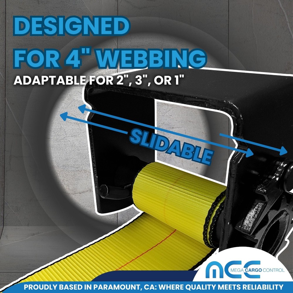 4 Pack Combination Sliding Winch Flatbed Trailer Winch for 2"- 4" Winch Strap