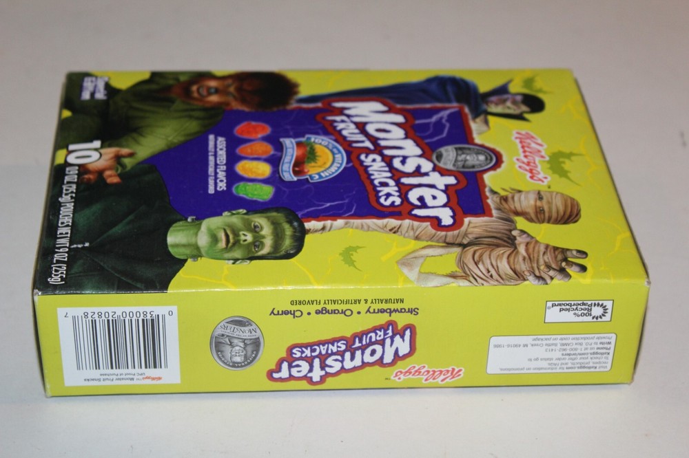 SEALED 2004 Kelloggs Monster Fruit Snacks Frankenstein Dracula Wolfman NOS Candy