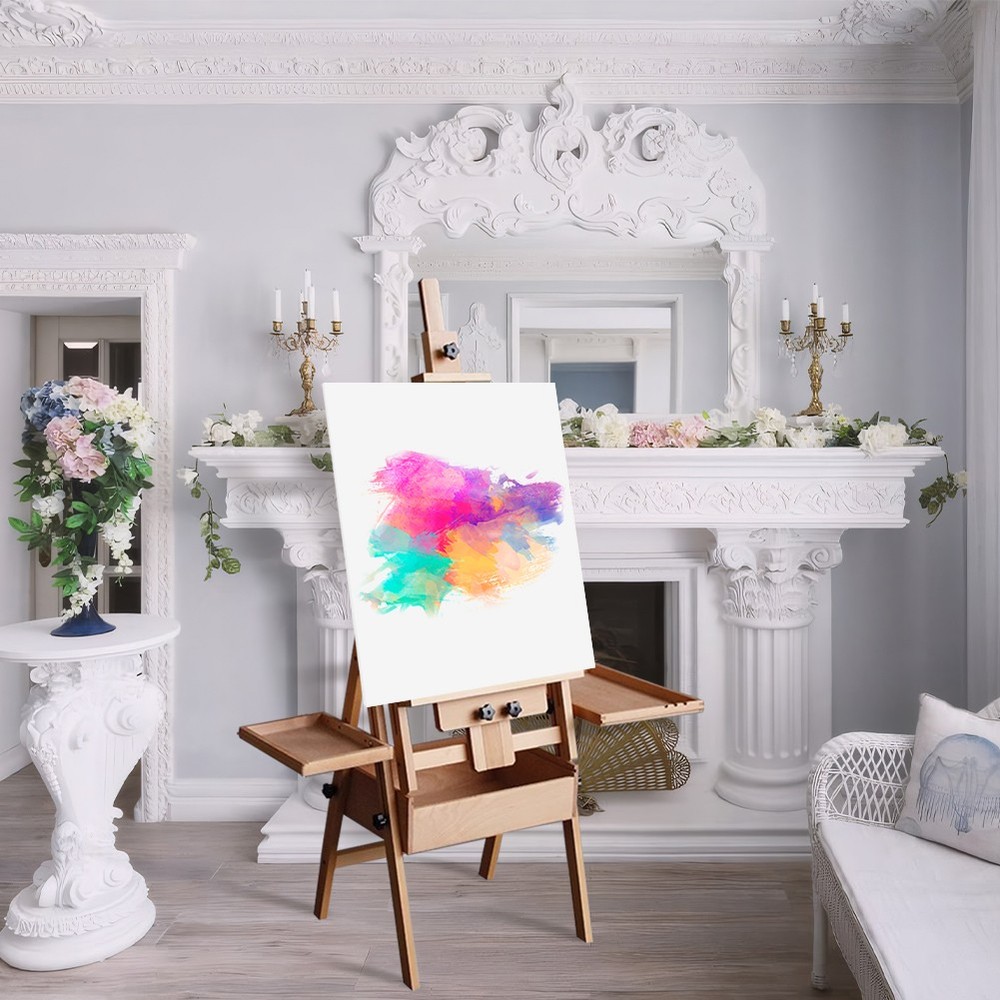 Beech Foldable Flat Easels Dual-Purpose Foldable Adjustable Easel for Painting