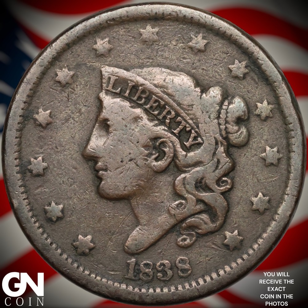 1838 Coronet Head Large Cent B0365