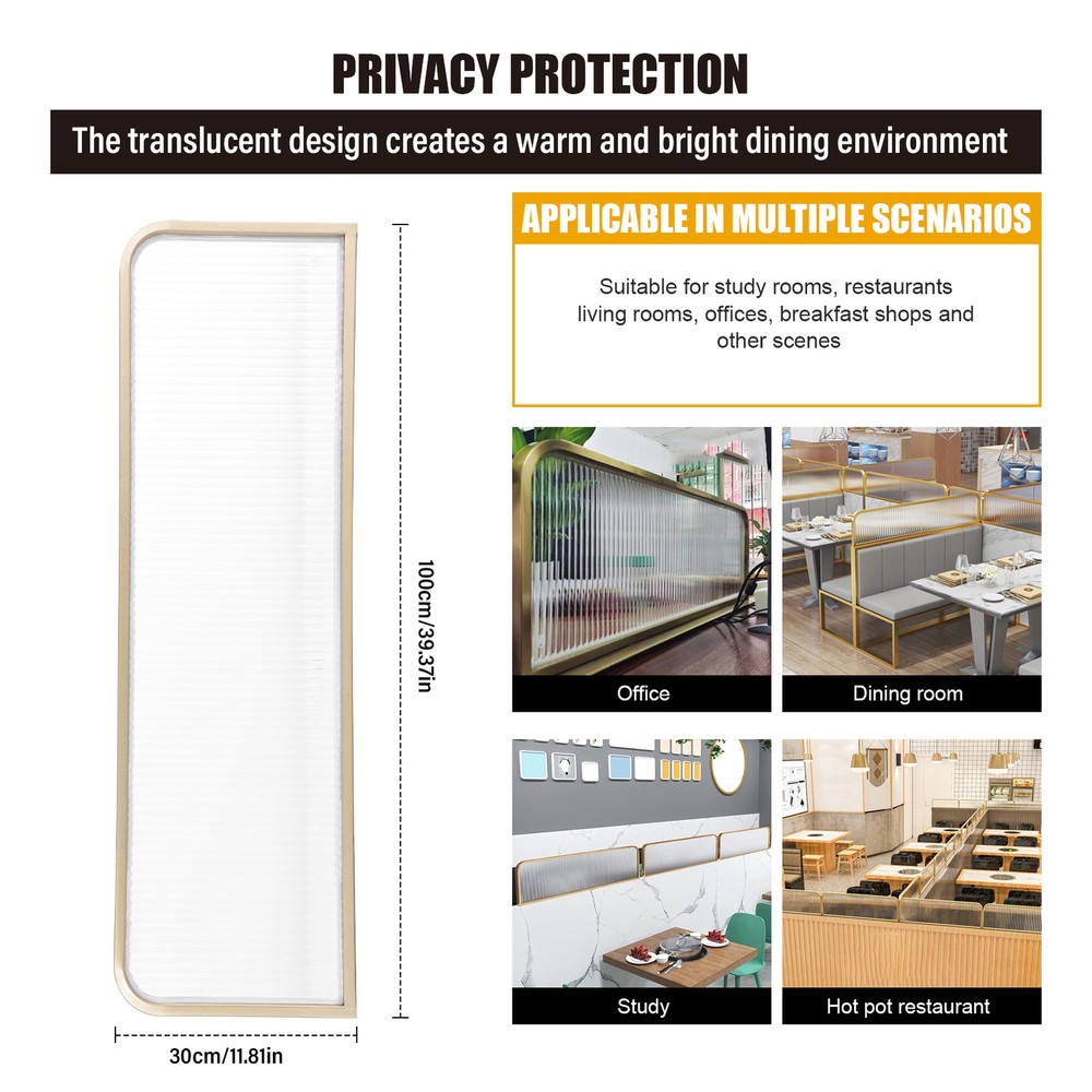 Screen Divider Translucent Table Partition Divider 40X12In Commercial