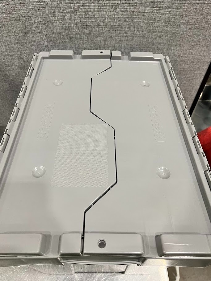 Polyethylene Attached-Lid Storage Tote: 100 lb Capacity - 2ct