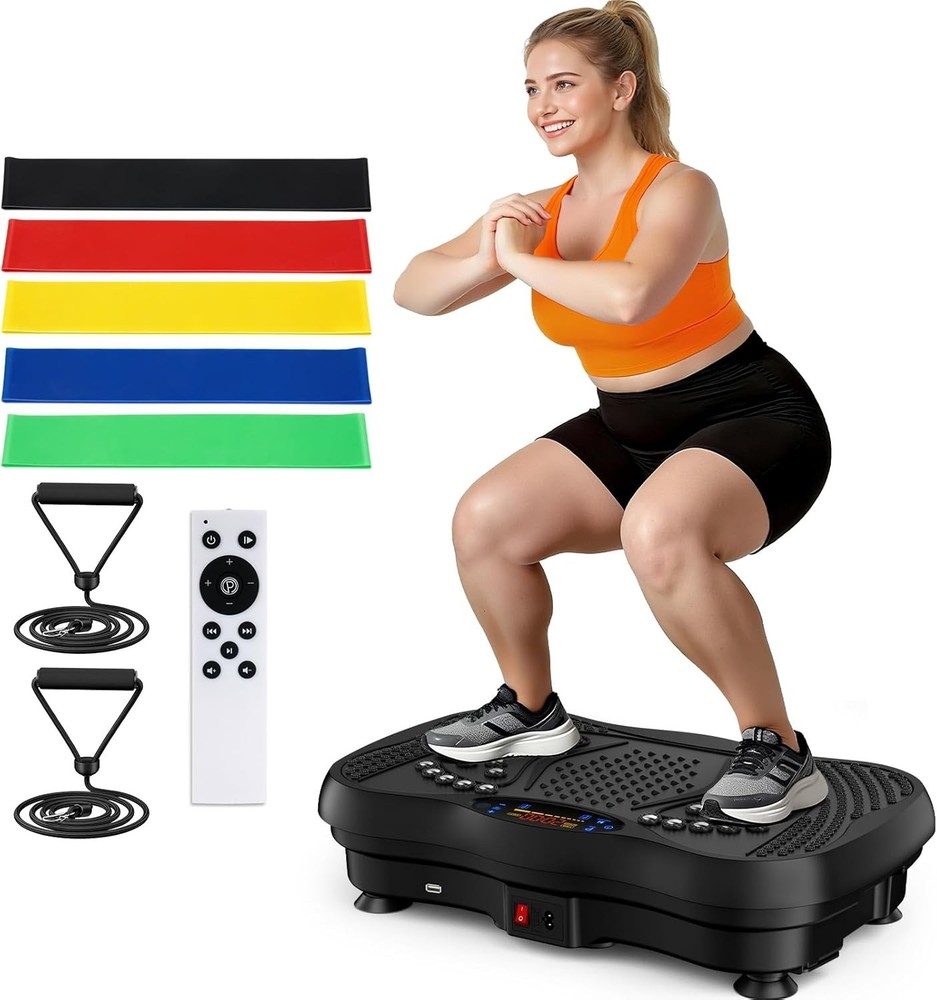 Versatile 450 lbs Vibration Exercise Machine with Bluetooth & Remote Control