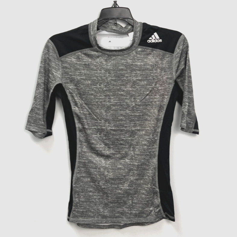Adidas Techfit Gray & Black 1/2 Sleeve Compression Base Top Men's Multiple Sizes