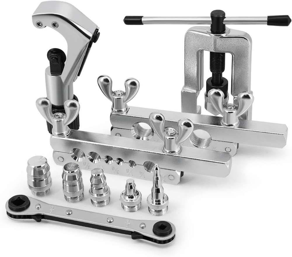 Professional Flaring Tool Kit with Self-Centering Yoke for Precise Adjustments