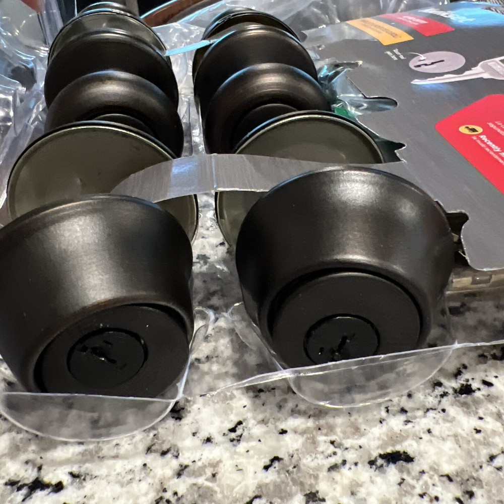 Two Keyed Knobs and Two Keyed One Side Deadbolts - with Pin