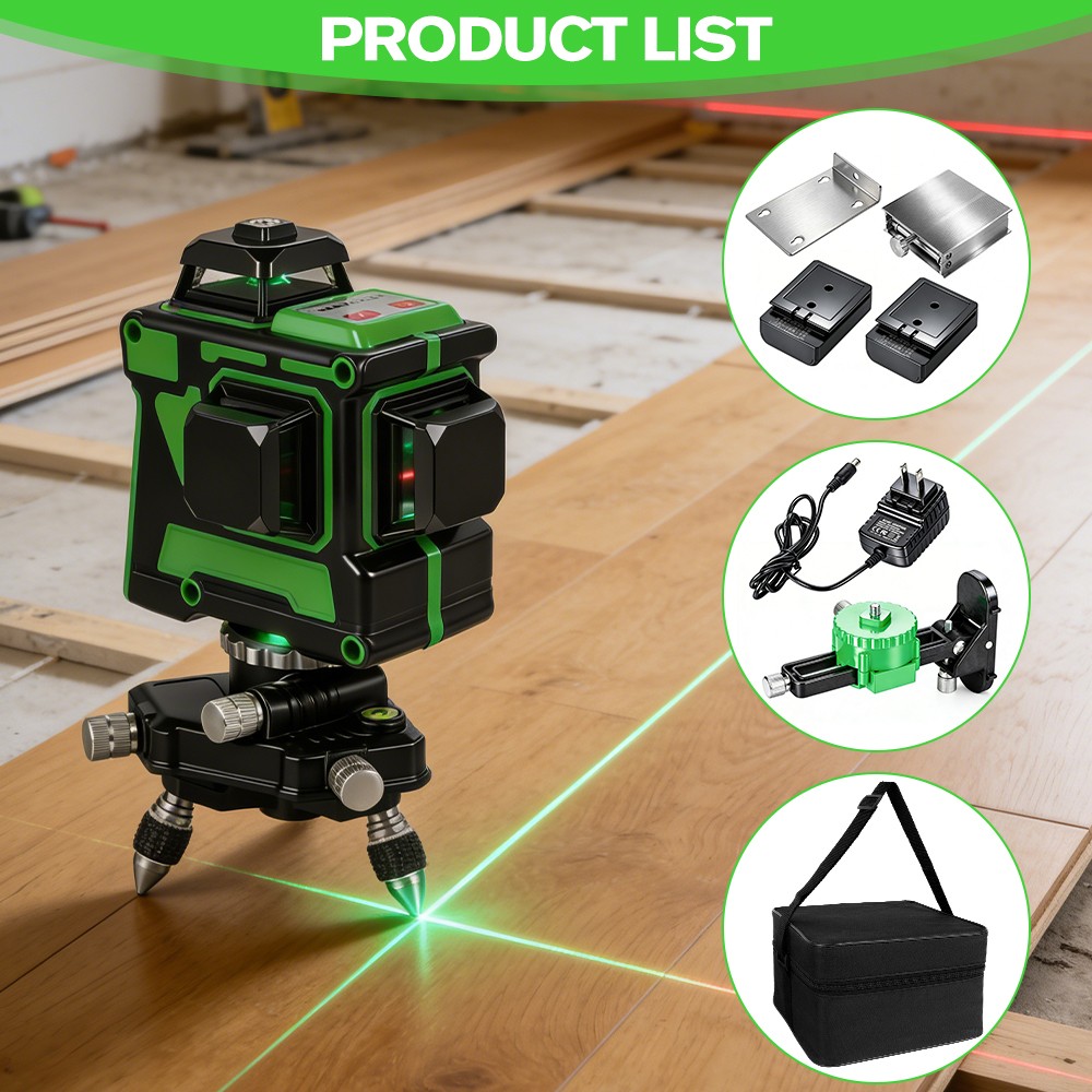 12 Line Laser Self Leveling Level Set, High Precision,2 * Rechargeable Battery