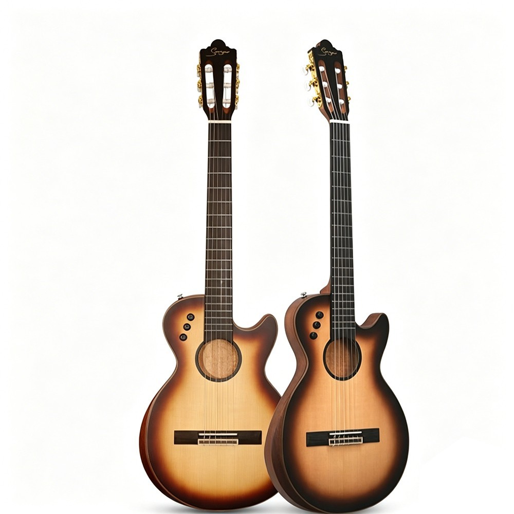 Crossover Hollow Classical Guitar Solid Wood,Nylon Strings,Thin body.