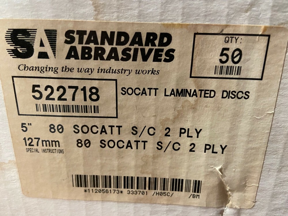 5" 80 Grit Socatt S/C 2 Ply Sanding Disc