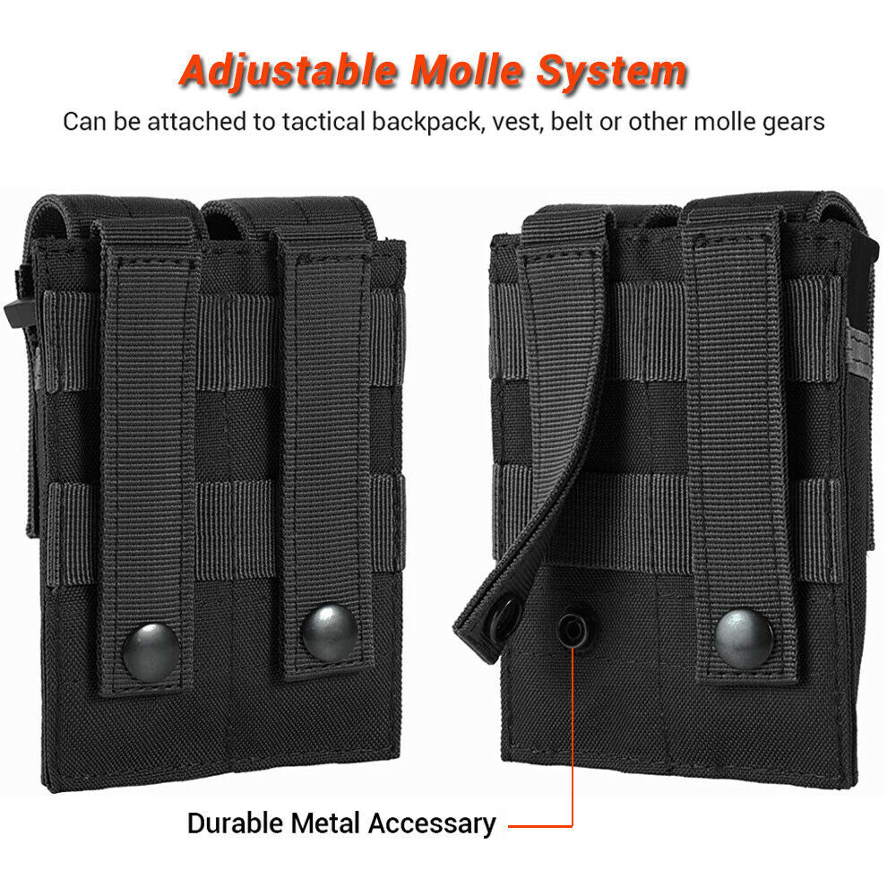 Nylon Tactical MOLLE Double Stack Multi-Purpose Pistol Magazine Pouch Mag Holder