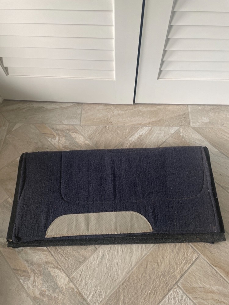 NEW NAVY BLUE WOOL/FELT WESTERN SADDLE PAD 36" X 34"
