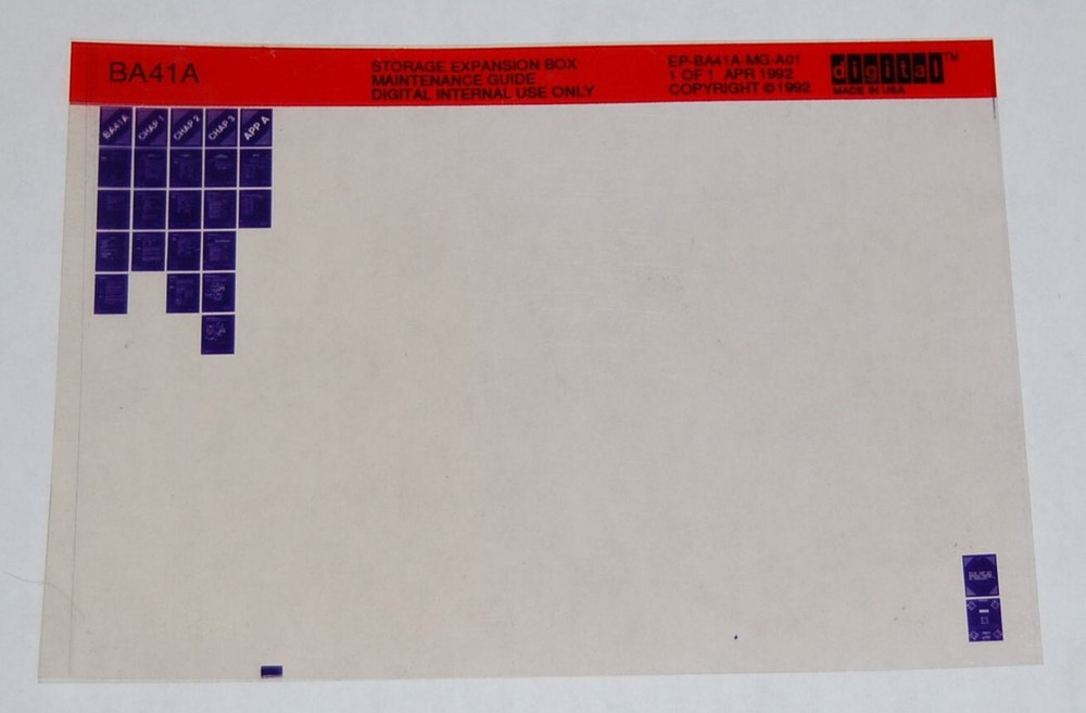 DEC BA41A Storage Expansion Box Maintenance Guide Microfiche