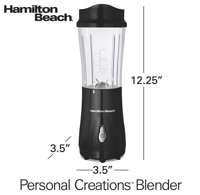 Hamilton Beach Portable Blender Travel Smoothie Shake Maker Nutrient Extractor