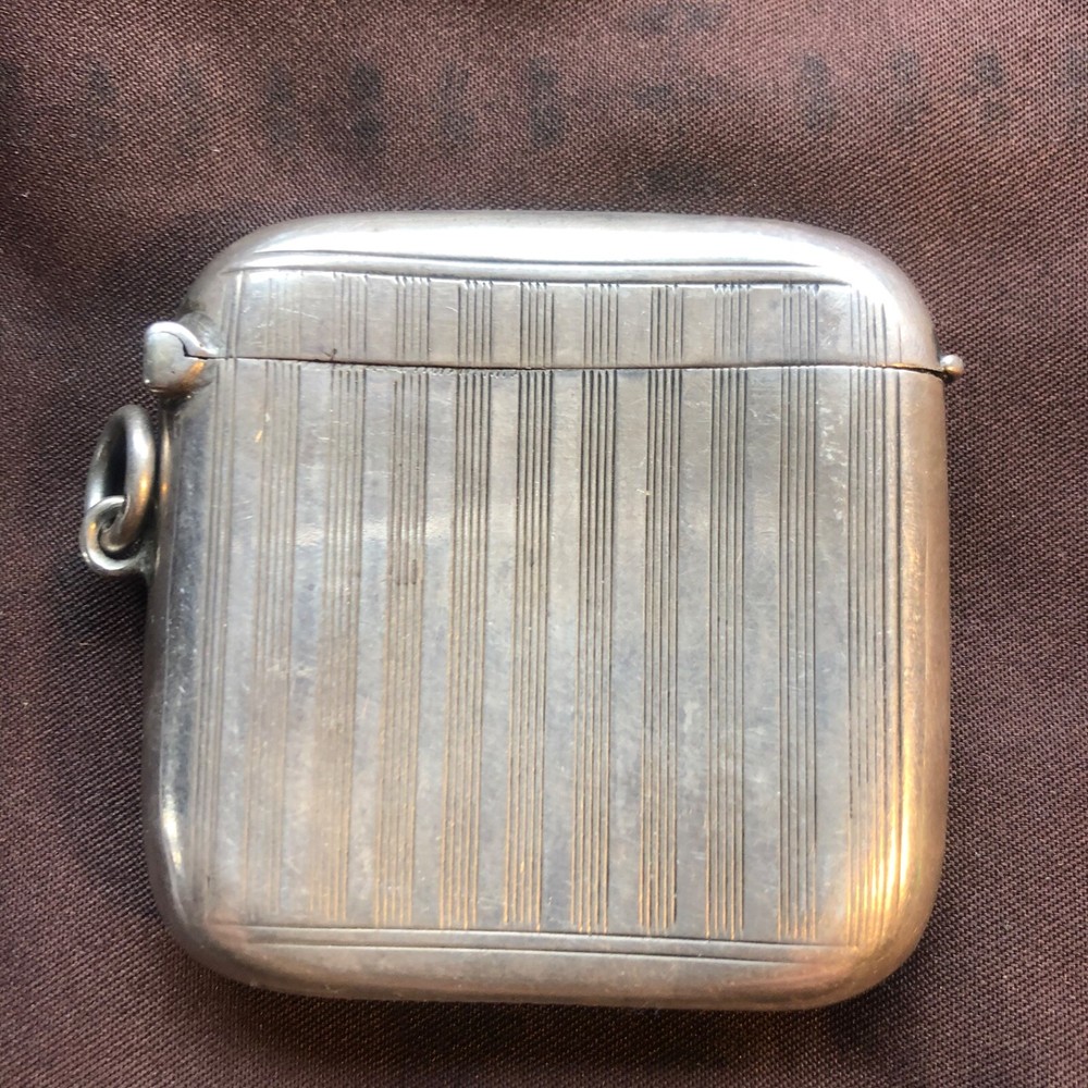 antique silver vesta ,bham 1908