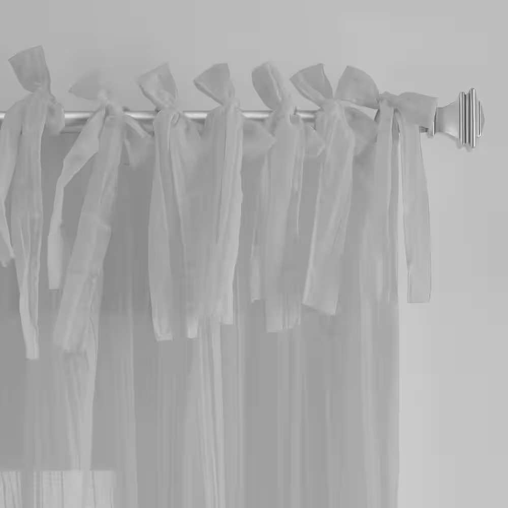 Gray Solid Tab Top Sheer Curtain - 52 In. W X 84 In. L