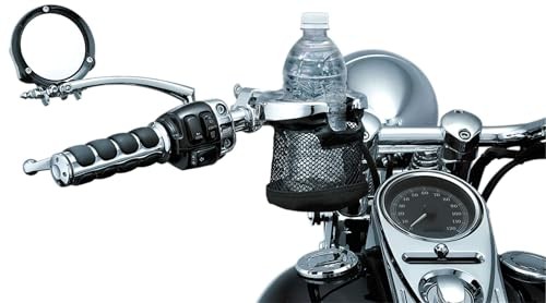 1422 Motorcycle Handlebar Accessory: Drink/Cup Holder with 1" Diameter Chrome