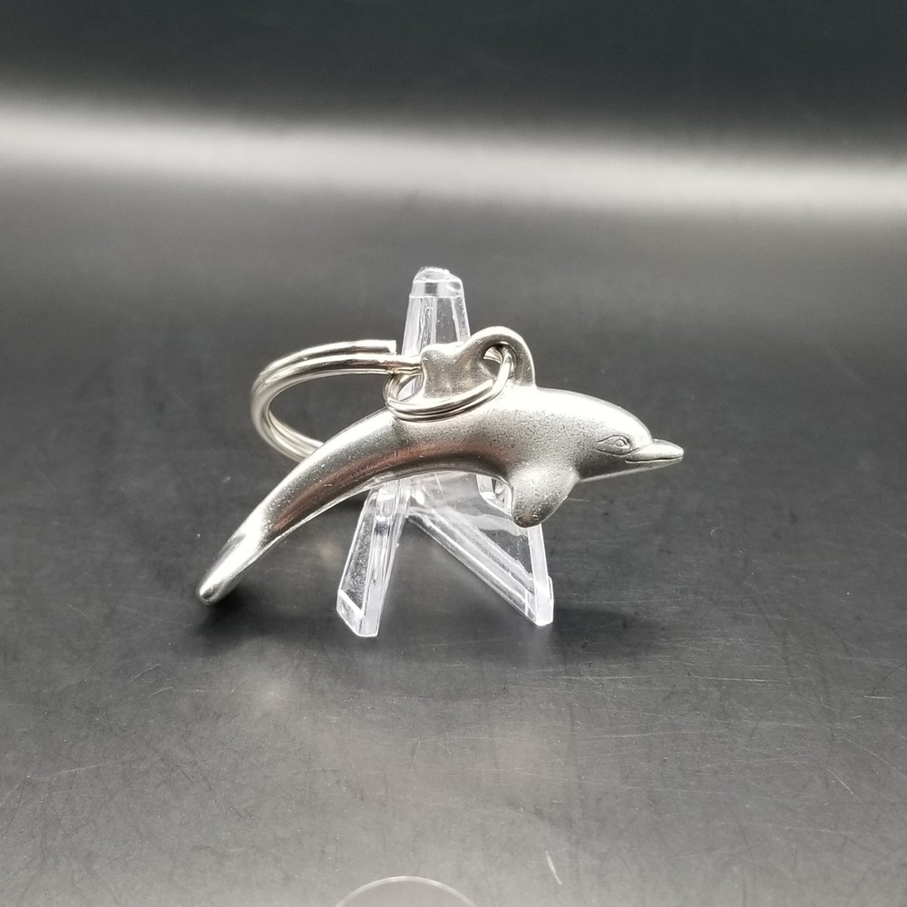 Dolphin Keychain Silver Metal Key Ring