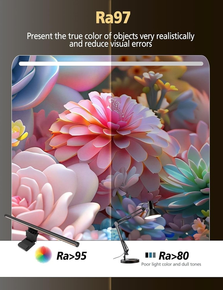 Monitor Light Bar for Computer with Auto Dimming, Memory Function T17-6