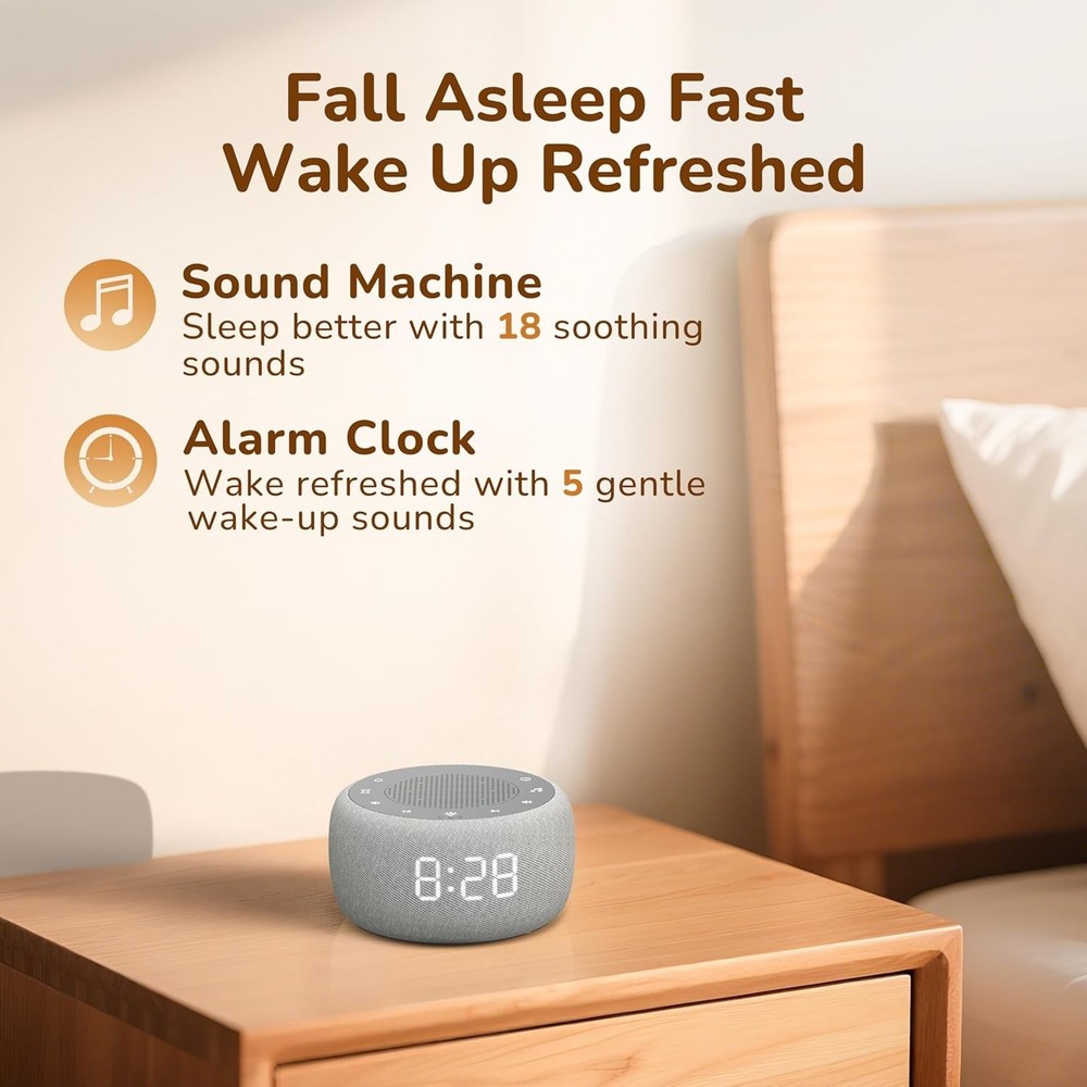 White Noise Sound Machine Alarm Clock