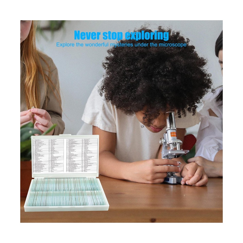 Microscope Slides, 100 Pcs Prepared Microscope Slides with Specimens for Kids...