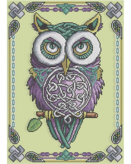 Bead Embroidery Kit Big 3D Needlepoint Beading beadwork celtic owl