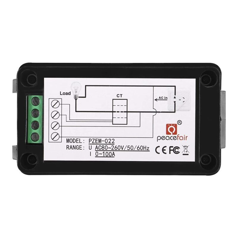 AC Digital Meter, 80-260V 100A LCD Display Current Voltage Power...