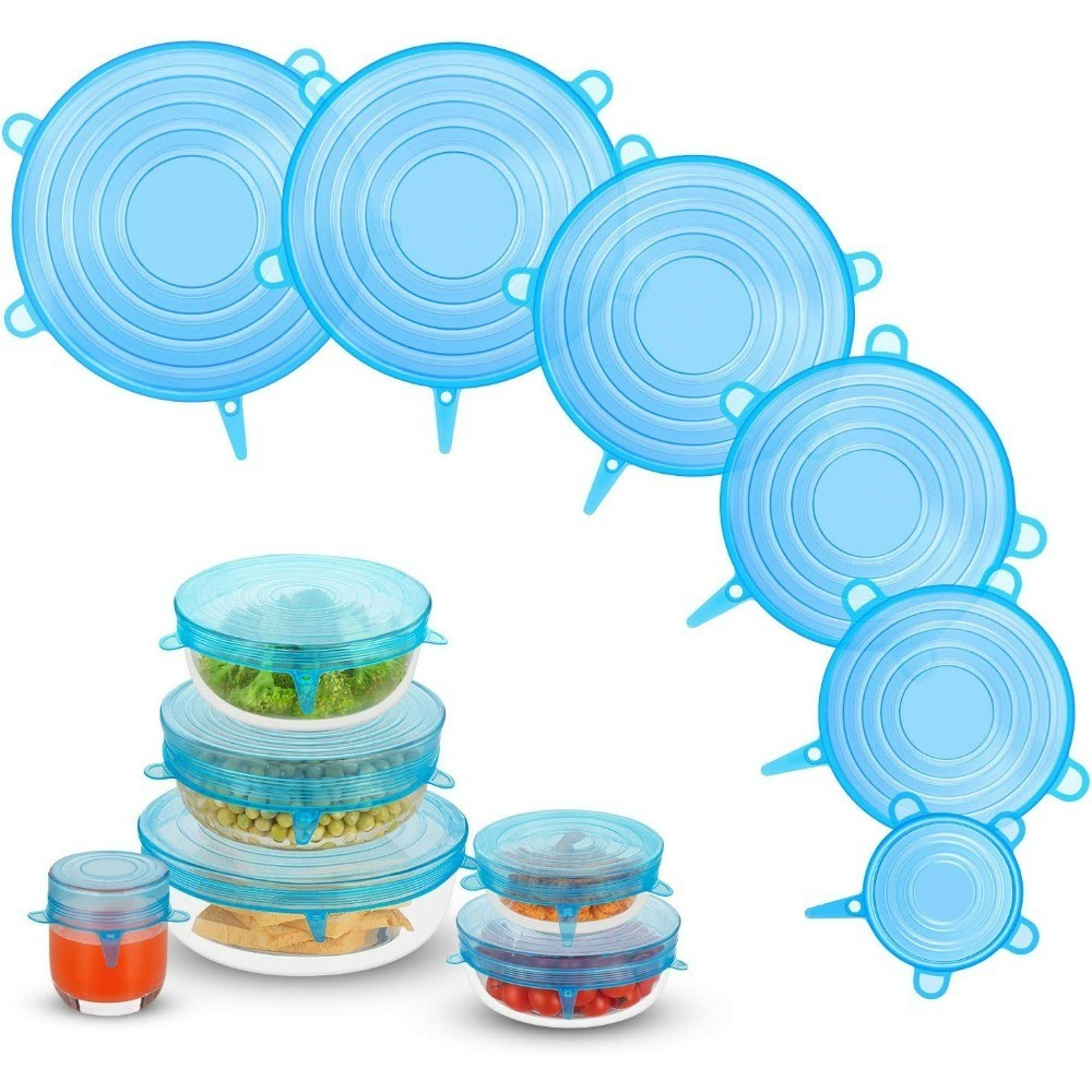 Silicone Stretch Lids, Zero Waste Reusable Silicon Container Lid Covers for
