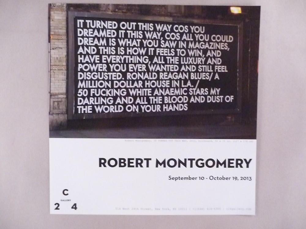 Robert Montgomery MAGAZINE AD - 2013